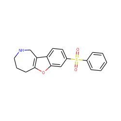 O=S(=O)(c1ccccc1)c1ccc2c3c(oc2c1)CCCNC3 ZINC000143380516