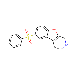 O=S(=O)(c1ccccc1)c1ccc2oc3c(c2c1)CCNC3 ZINC000073224492