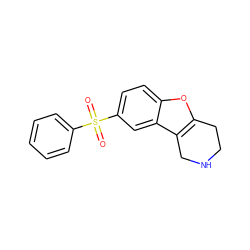 O=S(=O)(c1ccccc1)c1ccc2oc3c(c2c1)CNCC3 ZINC000143390558