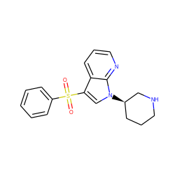 O=S(=O)(c1ccccc1)c1cn([C@@H]2CCCNC2)c2ncccc12 ZINC000028862282