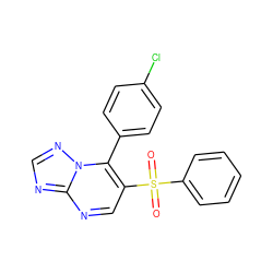 O=S(=O)(c1ccccc1)c1cnc2ncnn2c1-c1ccc(Cl)cc1 ZINC000072120159