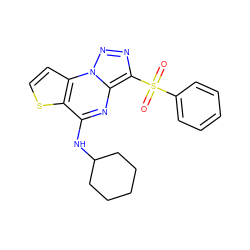 O=S(=O)(c1ccccc1)c1nnn2c1nc(NC1CCCCC1)c1sccc12 ZINC000004316464