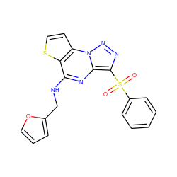 O=S(=O)(c1ccccc1)c1nnn2c1nc(NCc1ccco1)c1sccc12 ZINC000004316122