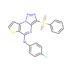 O=S(=O)(c1ccccc1)c1nnn2c1nc(Nc1ccc(F)cc1)c1sccc12 ZINC000020516293