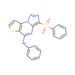 O=S(=O)(c1ccccc1)c1nnn2c1nc(Nc1ccccc1)c1sccc12 ZINC000004193571