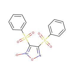 O=S(=O)(c1ccccc1)c1no[n+]([O-])c1S(=O)(=O)c1ccccc1 ZINC000029489346