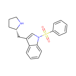 O=S(=O)(c1ccccc1)n1cc(C[C@@H]2CCCN2)c2ccccc21 ZINC000028461860