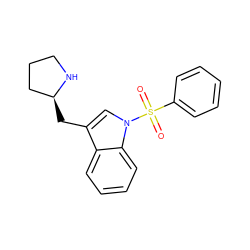 O=S(=O)(c1ccccc1)n1cc(C[C@H]2CCCN2)c2ccccc21 ZINC000028462267