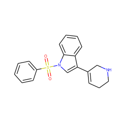 O=S(=O)(c1ccccc1)n1cc(C2=CCCNC2)c2ccccc21 ZINC000028523596