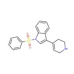 O=S(=O)(c1ccccc1)n1cc(C2=CCNCC2)c2ccccc21 ZINC000028120714