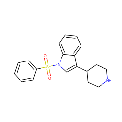 O=S(=O)(c1ccccc1)n1cc(C2CCNCC2)c2ccccc21 ZINC000028137763