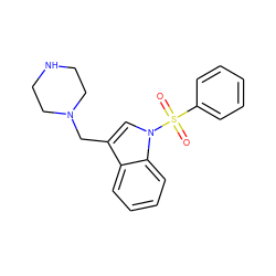 O=S(=O)(c1ccccc1)n1cc(CN2CCNCC2)c2ccccc21 ZINC000114899650