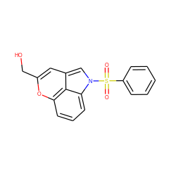 O=S(=O)(c1ccccc1)n1cc2cc(CO)oc3cccc1c23 ZINC001772642156