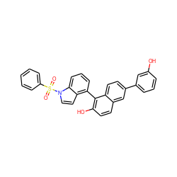 O=S(=O)(c1ccccc1)n1ccc2c(-c3c(O)ccc4cc(-c5cccc(O)c5)ccc34)cccc21 ZINC000084714012