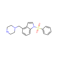 O=S(=O)(c1ccccc1)n1ccc2c(CN3CCNCC3)cccc21 ZINC000095559540