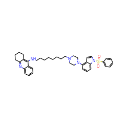 O=S(=O)(c1ccccc1)n1ccc2c(N3CCN(CCCCCCCCNc4c5c(nc6ccccc46)CCCC5)CC3)cccc21 ZINC001772636236