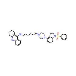 O=S(=O)(c1ccccc1)n1ccc2c(N3CCN(CCCCCCNc4c5c(nc6ccccc46)CCCC5)CC3)cccc21 ZINC001772619406