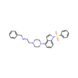 O=S(=O)(c1ccccc1)n1ccc2c(N3CCN(CCNCc4ccccc4)CC3)cccc21 ZINC001772641552