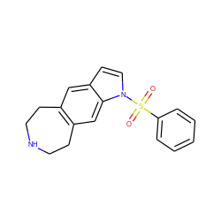 O=S(=O)(c1ccccc1)n1ccc2cc3c(cc21)CCNCC3 ZINC000040916226