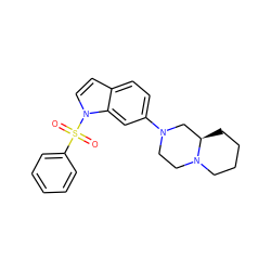 O=S(=O)(c1ccccc1)n1ccc2ccc(N3CCN4CCCC[C@@H]4C3)cc21 ZINC000029414310