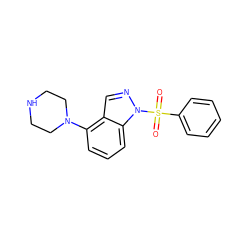 O=S(=O)(c1ccccc1)n1ncc2c(N3CCNCC3)cccc21 ZINC000000003255