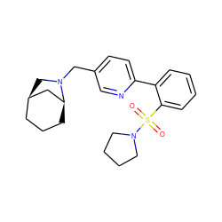 O=S(=O)(c1ccccc1-c1ccc(CN2C[C@@H]3CCC[C@H]2C3)cn1)N1CCCC1 ZINC000072113622