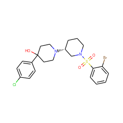 O=S(=O)(c1ccccc1Br)N1CCC[C@@H](N2CCC(O)(c3ccc(Cl)cc3)CC2)C1 ZINC000029126030