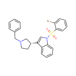 O=S(=O)(c1ccccc1Br)n1cc([C@@H]2CCN(Cc3ccccc3)C2)c2ccccc21 ZINC000028525109