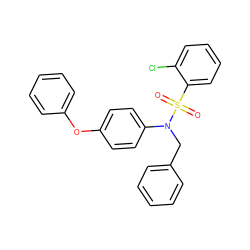 O=S(=O)(c1ccccc1Cl)N(Cc1ccccc1)c1ccc(Oc2ccccc2)cc1 ZINC000586227171