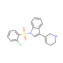 O=S(=O)(c1ccccc1Cl)n1cc(C2=CCCNC2)c2ccccc21 ZINC000028525896