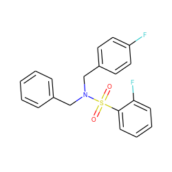 O=S(=O)(c1ccccc1F)N(Cc1ccccc1)Cc1ccc(F)cc1 ZINC000103239930