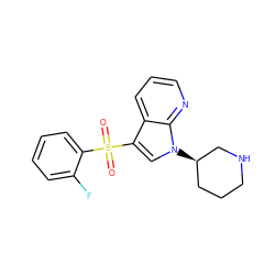 O=S(=O)(c1ccccc1F)c1cn([C@@H]2CCCNC2)c2ncccc12 ZINC000028862355