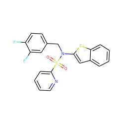 O=S(=O)(c1ccccn1)N(Cc1ccc(F)c(F)c1)c1cc2ccccc2s1 ZINC000115233381