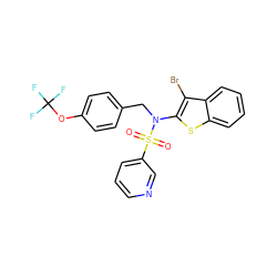 O=S(=O)(c1cccnc1)N(Cc1ccc(OC(F)(F)F)cc1)c1sc2ccccc2c1Br ZINC000115231196