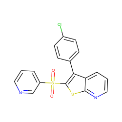 O=S(=O)(c1cccnc1)c1sc2ncccc2c1-c1ccc(Cl)cc1 ZINC000138707783