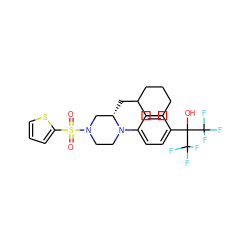 O=S(=O)(c1cccs1)N1CCN(c2ccc(C(O)(C(F)(F)F)C(F)(F)F)cc2)[C@@H](CC2CCCCC2)C1 ZINC000103238899