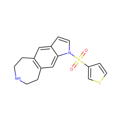 O=S(=O)(c1ccsc1)n1ccc2cc3c(cc21)CCNCC3 ZINC000040404496