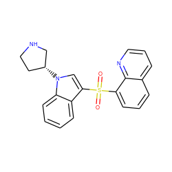 O=S(=O)(c1cn([C@@H]2CCNC2)c2ccccc12)c1cccc2cccnc12 ZINC000049034235