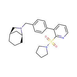 O=S(=O)(c1ncccc1-c1ccc(CN2C[C@@H]3CCC[C@H]2C3)cc1)N1CCCC1 ZINC000072114552