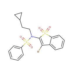 O=S1(=O)C(N(CCC2CC2)S(=O)(=O)c2ccccc2)=C(Br)c2ccccc21 ZINC000115230447