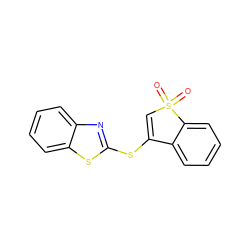 O=S1(=O)C=C(Sc2nc3ccccc3s2)c2ccccc21 ZINC000000081590