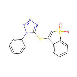 O=S1(=O)C=C(Sc2nnnn2-c2ccccc2)c2ccccc21 ZINC000000250678