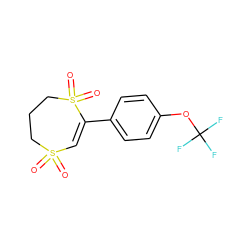 O=S1(=O)C=C(c2ccc(OC(F)(F)F)cc2)S(=O)(=O)CCC1 ZINC000218302776