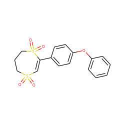 O=S1(=O)C=C(c2ccc(Oc3ccccc3)cc2)S(=O)(=O)CCC1 ZINC000136183339