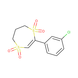 O=S1(=O)C=C(c2cccc(Cl)c2)S(=O)(=O)CCC1 ZINC000033996223