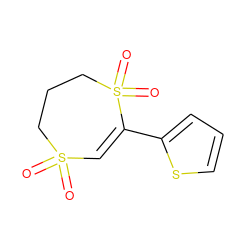 O=S1(=O)C=C(c2cccs2)S(=O)(=O)CCC1 ZINC000078648339