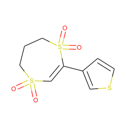 O=S1(=O)C=C(c2ccsc2)S(=O)(=O)CCC1 ZINC001772646959