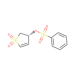 O=S1(=O)C=C[C@@H](OS(=O)(=O)c2ccccc2)C1 ZINC000002552021