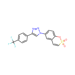 O=S1(=O)C=Cc2cc(-n3cc(-c4ccc(C(F)(F)F)cc4)nn3)ccc2O1 ZINC000103241892