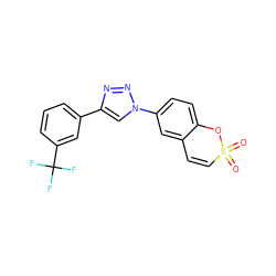 O=S1(=O)C=Cc2cc(-n3cc(-c4cccc(C(F)(F)F)c4)nn3)ccc2O1 ZINC000095581312